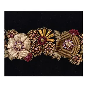 Antique Beads Made Hand Embroidered Latest New Design Crystals Handmade Women/ Ladies Wear Belt