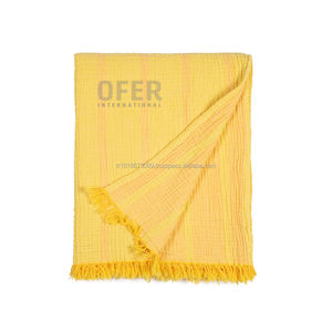 Crincle Turkish <b>Throw</b>, Cotton <b>Throw</b>, Green/Khaki, Crincle <b>Throw</b> Collection <b>Blanket</b> Winter Home Decor Muslin Gauze 4layer . - Product Image 3