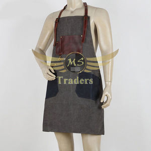 Tablier à outils de soudage Black Smith avec poche Tabliers faciles à porter Sangles en cuir multifonctions personnalisées Travail de barbier à café imperméable - Product Image 6