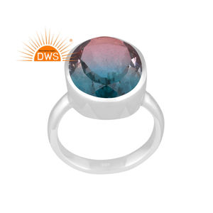 Venta caliente plata esterlina fina Natural Bio Alejandrita doblete cuarzo piedra preciosa anillo apilable joyería para mujer regalo para ella - Product Image 1