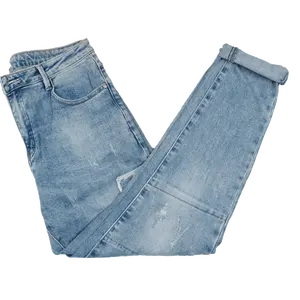 Fabbrica di abbigliamento da uomo in denim logo personalizzato pantaloni slim fit jeans strappati skinny elasticizzati per uomo