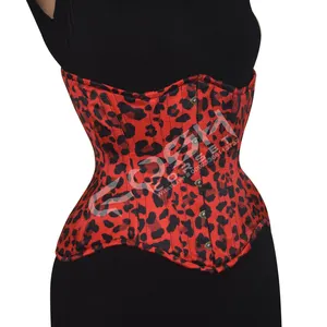 COSH corsetto sottoseno Steelboned Extreme Curvy corsetto in raso sublimato stampato digitale corsetto in raso resistente con stampa leopardata