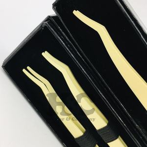 Pince à épiler personnalisée or vison argent noir applicateur d'extension de cils en acier inoxydable pince à épiler applicateur de cils durable - Product Image 6