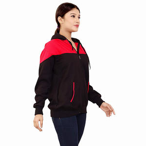 Sudadera con capucha para mujer, con bolsillos laterales y cremallera, informal, de gran tamaño, con cordón, venta al por mayor - Product Image 4