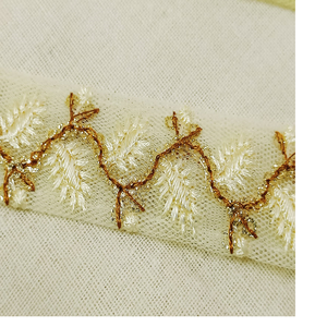 Customized <b>Gold</b> Hand Embroidered Floral & Ethnic Indian Them <b>Ribbons</b> & Laces in Assorted Sizes and Colors for Wedding Dress Desi - Product Image 2