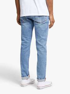 Pantalones vaqueros ajustados a cuadros de algodón 100% de alta calidad para hombre, rectos blancos de talla grande, transpirables, teñidos lisos, impermeables, ligeros y pesados - Product Image 2