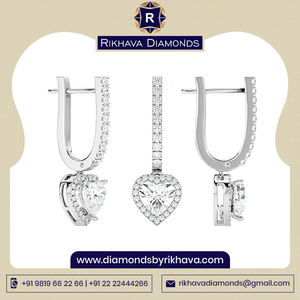 ต่างหูเพชรสีทองคำขาว14K พร้อมบรรจุภัณฑ์ของขวัญสำหรับทุกโอกาส - Product Image 4