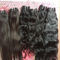 Extensiones de Cabello Humano Remy Virgen 100% Natural Ondulado Sin Procesar de Doble Trama Cosida a Máquina al por Mayor de Templo Indio