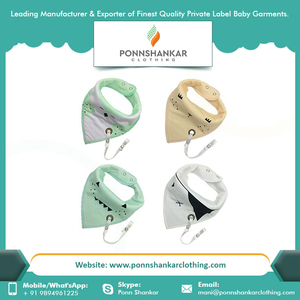 Wholesale 100% Bamboo Rayon <b>Baby</b> Bibs Customized Organic Cotton Bandanna <b>Button</b> GOTS Certified Premium Quality Print for Boys - Product Image 3