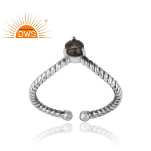 แหวนพลอยสีดำรุ่นใหม่ทำด้วยมือแหวนเงินสเตอลิง925ออกซิไดซ์เครื่องประดับคอลเลกชันที่น่าสนใจ - Product Image 2