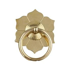 Aldaba de puerta de latón con diseño de flores - Product Image 1