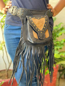Riñonera de cuero con flecos para mujer, riñonera de moda - Product Image 2