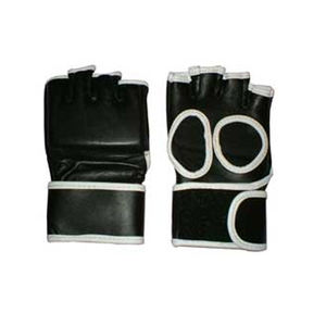 Gants demi-doigt en matériau PU, couleur bleu marine, MMA - Product Image 4