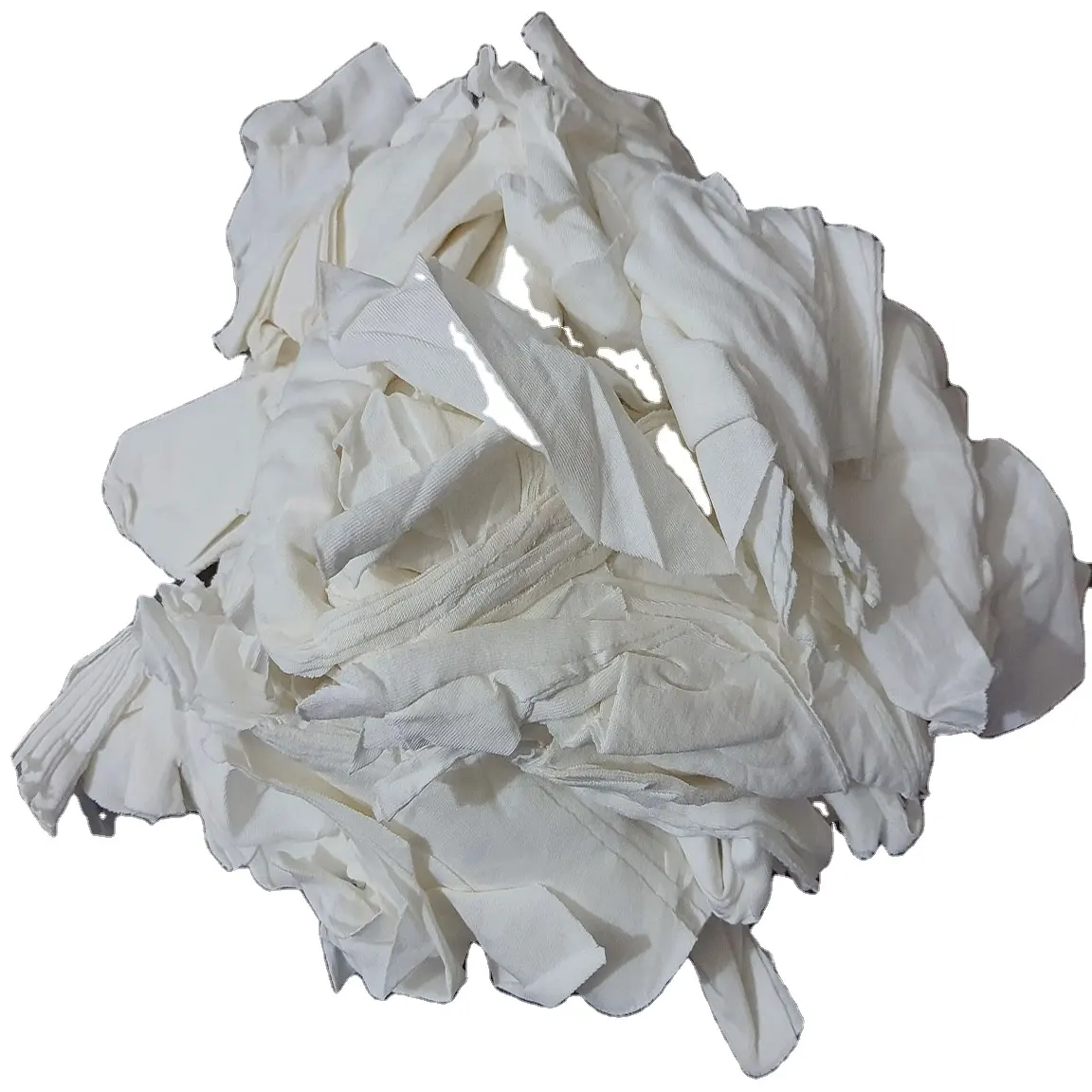 ของผ้าฝ้ายสีขาวถักผ้าขยะผ้าผ้าขี้ริ้วที่มีคุณภาพที่ดีที่สุดจากประเทศบังคลาเทศรีไซเคิลผ้าเสีย