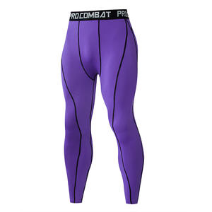 High Quality Spandex <b>Polyester</b> Male Fitness Sport Wears Gym Men Breathable Soft High Elasticity Compression <b>Leggings</b> - Product Image 4