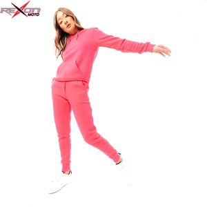 ชุดวอร์มผ้าฝ้าย2ชิ้นสำหรับผู้หญิง,ชุดวอร์มเสื้อครอปและวิ่งออกกำลังกายโลโก้ได้ตามต้องการ - Product Image 4