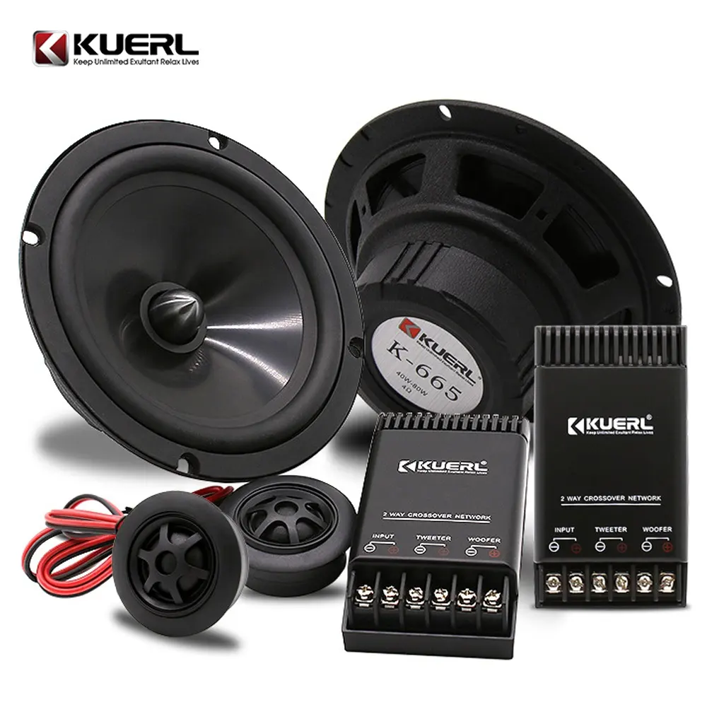 Car Speakers Kuerl Hot Sale 2-way Car Audio Speaker 4 Ohm Max. 120W Car Component Speaker 6.5 Inch