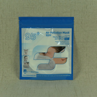 Pochette d'emballage personnalisée pour masque chirurgical médical jetable N95, sac en plastique transparent à fermeture éclair sur trois côtés
