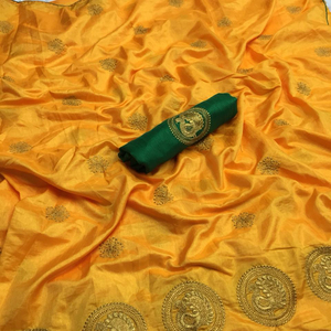 Vêtements de fête les plus attrayants Saree de travail en coton et soie brodé avec chemisier Pièce pour femme indienne Vêtements à bas prix Vente en gros Alphanumero - Product Image 1