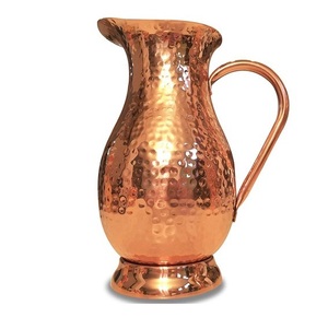 Pure Copper Jug With <b>Gold</b> Finishing Based Reasonable Rate Hammered Design New Arrivals Toby Flagon Pitcher Ewer Amphera - Product Image 5