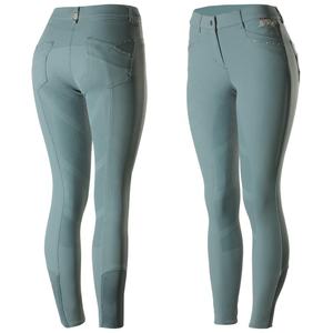 Culotte d'équitation en cuir véritable de qualité supérieure, colorée, extensible, coupe ajustée, durable et confortable - Product Image 4