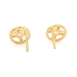 Alta calidad auténtico diamante sólido 14K oro amarillo ópalo uso diario Stud pendientes diseño elegante tachuelas joyería fina mayorista - Product Image 2