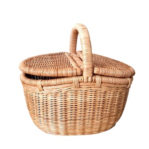 Cesta de mimbre de bambú para almacenamiento de alimentos y picnics Buen precio en cesta de picnic duradera - Product Image 1