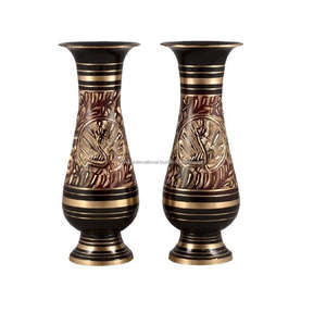 Manufacturer of Brass Metal <b>Flower</b> <b>Vases</b> for Home Decoration Indian Hand Craved <b>Flower</b> Pot Metal <b>Flower</b> Pot With <b>Black</b> Antique - Product Image 5