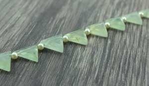 23 Pieces Natural <b>Mint</b> <b>Green</b> Prehnite Gemstone Faceted Trillion Shape Briolette Beads for Jewelry Making Wholesale - Product Image 3