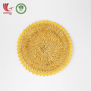 Nuevo diseño al por mayor marrón mimbre mantel cargador tejidas a mano hecho en Vietnam - Product Image 4