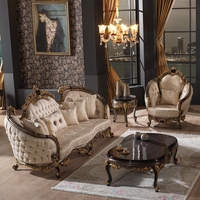 Ensembles de fauteuils design pour la maison, ensembles de canapés Chesterfield, meubles de style turc avec structure en bois, mobilier royal