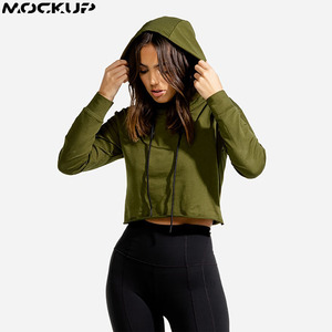 Sudadera Corta con Capucha para Mujer, Sudadera Corta Holgada con Hombros Caídos, Ropa Urbana, Sudadera de Invierno con Logotipo Estampado en la Parte Delantera, OEM - Product Image 3