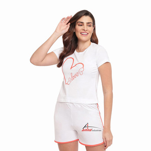 ชุดลำลองสตรี,ชุดนอนไซส์ใหญ่พิเศษขายดีเสื้อยืดแบบสั้นสำหรับฤดูร้อน - Product Image 3