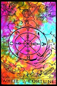 Tarot carte coton tapisserie affiche petite roue de la Fortune multicolore couverture de Table décor à la maison Tarot répandu par les expéditeurs indiens - Product Image 3