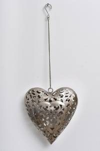 Lanterne suspendue en fer en forme de cœur charmante avec un design métallique élégant, idéale pour un éclairage magnifique et la décoration intérieure - Product Image 3