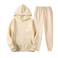 Nouveautés : Ensembles de survêtements d'hiver pour femmes grandes tailles, coupe ajustée, en molleton de coton écologique, coupe-vent, avec sweat à capuche et pantalon de jogging, pour le sport