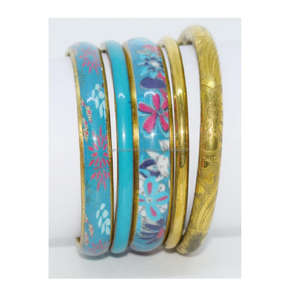 2024 October Brass International Jewelry Shows Colorful Thick Brass Bangle Set for Women Kenya gold textured bangle Jewelry - Product Image 4