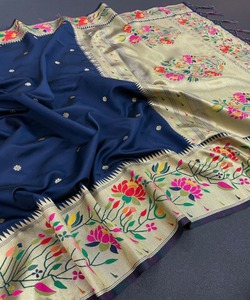 Banarasi Silk Sarees Party Wear Wedding Indian Apparelgarment - Product Image 1