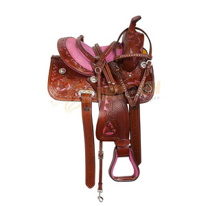 Sillín de caballo de cuero occidental de vaquero, alta calidad, alta resistencia, con juego de tachuelas - Product Image 6