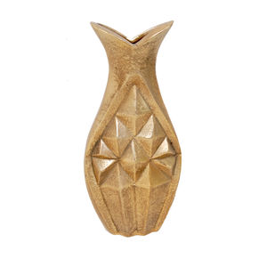 Ensemble de 2 vases à fleurs modernes en métal, finition nickel brut, jardinières décoratives d'intérieur à bas prix - Product Image 6