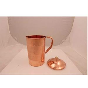 Jarra de cobre de diseño antiguo Perilla de latón martillado con tapa Jarra de agua de cobre y tamaño personalizado a bajo precio - Product Image 4