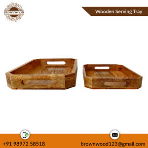 Bandeja para servir de madera de mango macizo, cuenco de madera rústico hecho a mano para el hogar, comedor, cocina, decoración, para ensaladas, frutas o aperitivos - Product Image 6