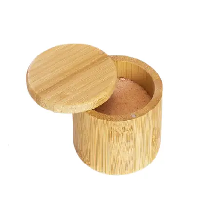 Boîte à épices et sel en bois de forme ronde Masala Dabba Spice Container pour accessoires de cuisine en vrac