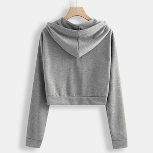 Venta al por mayor personalizado 2025 niñas estilo holgado Invierno Polar Sudadera con capucha hombro caído diamantes de imitación diseño desgastado lavado ácido sol transpirable - Product Image 2
