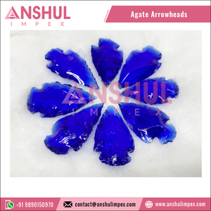 หัวลูกศรชี้ทำเครื่องประดับและห่อลวดสวยงามชิ้นแสดงพลอยหัวลูกศรสีน้ำเงินเข้มแก้ว - Product Image 3