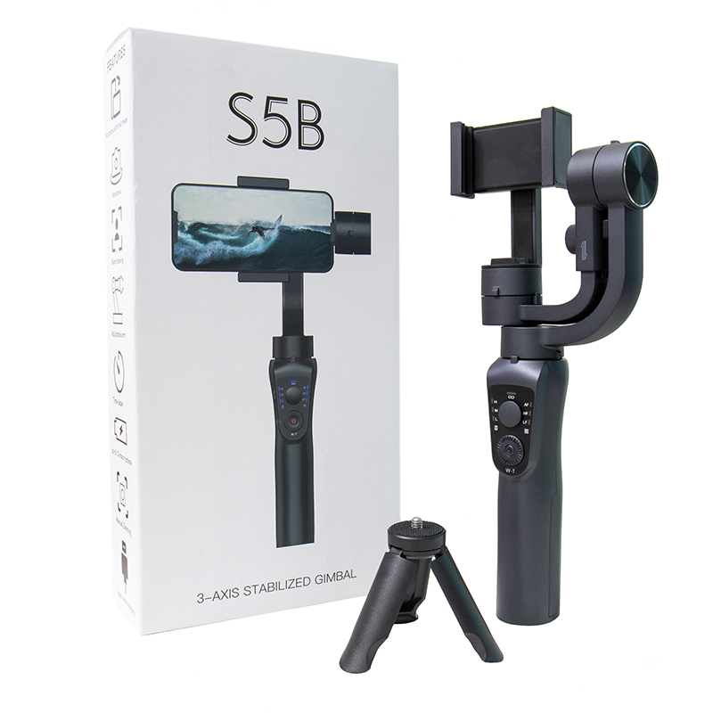 2022 Hot Sale 3 Axis Handheld Gimbal S5B Camera Stabilizer With Tripod Face Tracking via App Selfie Stick Gimbal Stabilizer