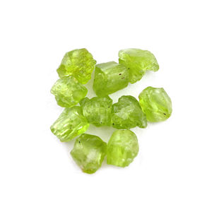 ศูนย์หินอัญมณีเพอริดอทดิบธรรมชาติ-ชุดลูกปัดนักเก็ตเจาะ - Product Image 2