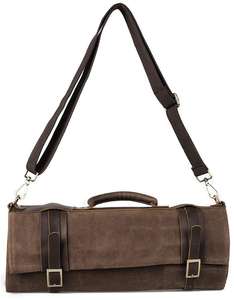 Rollo de cuero con cuchillo auténtico, correa de mano y hombro, color negro, calidad Premium - Product Image 4