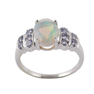 แหวนโอปอลพลอยแท้คุณภาพสูง ประดับด้วยเงินแท้ 925 สำหรับสุภาพสตรีและเด็กผู้หญิง - Product Image 1