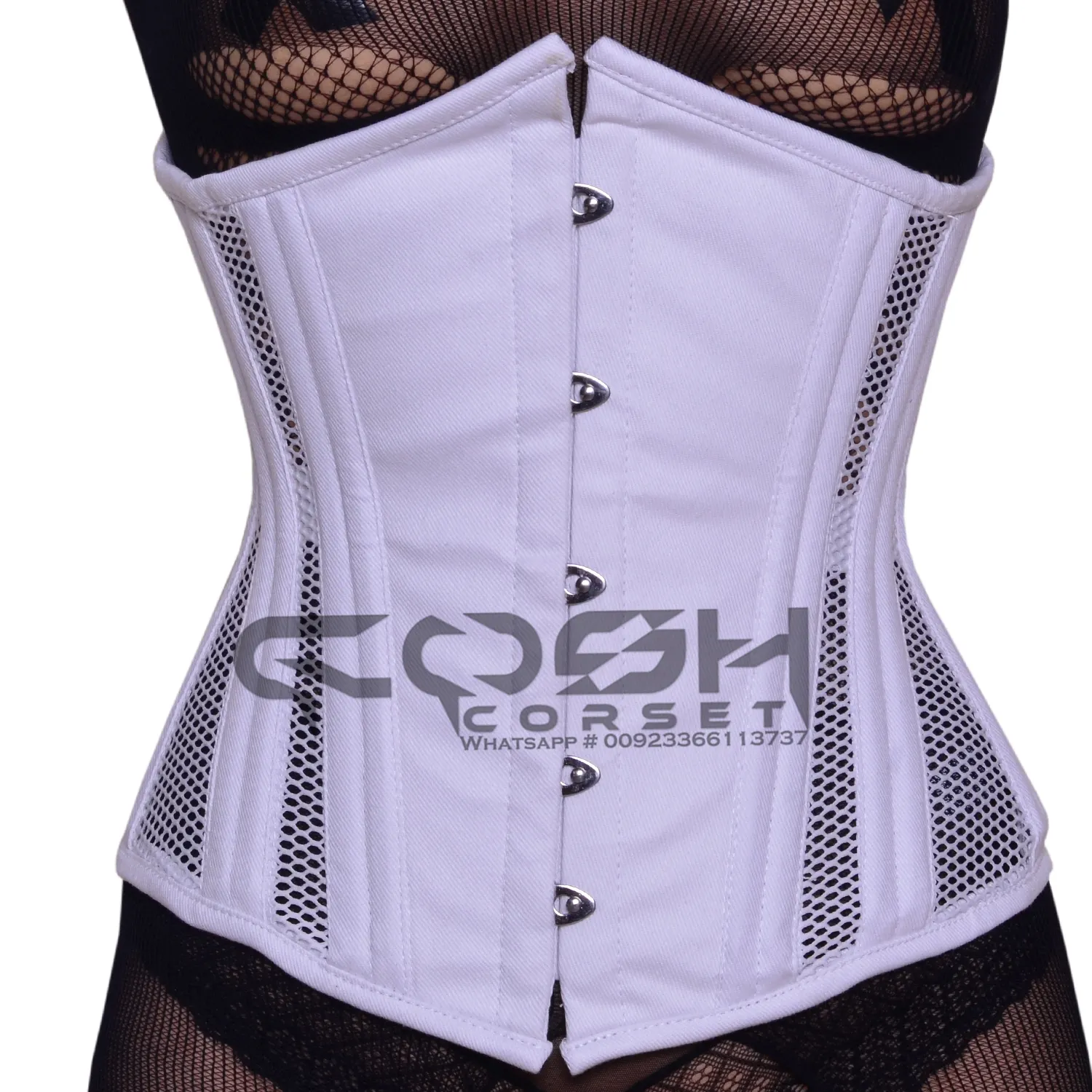Underbust steelboned Chất lượng cao trắng lưới và bông corset eo đào tạo và thời trang Corset Nhà cung cấp